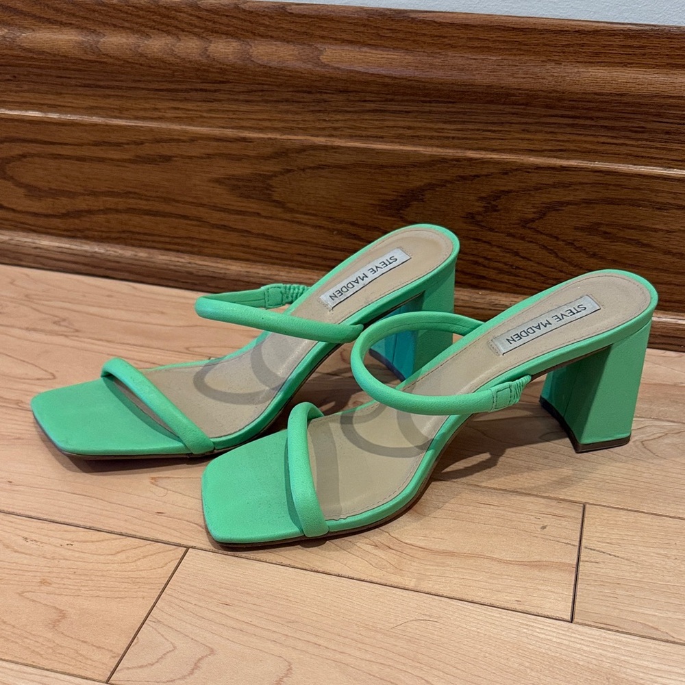 Steve Madden Vibrant Green Heeled Sandals
